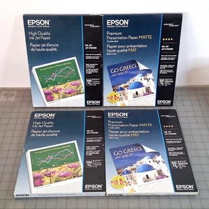 Lot of 4 Epson 8.5"x11" Papers High Quality Inkjet & Premium Presentation Matte - Afbeelding 1 van 13