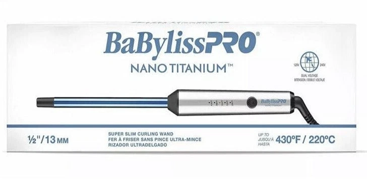 BaBylissPRO Nano Titanium 1/2” Super Slim Curling Wand – Ultra-Light, High-Perfo - Image 1 of 2
