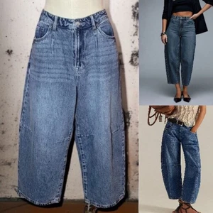 Pantalones de mezclilla recortados marca REWASH - Imagen 1 de 9