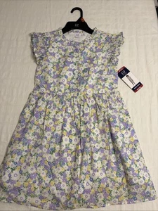 Gap Kids Floral Dress Size M 7/8 Short Sleeves. New With Tags - Picture 1 of 10