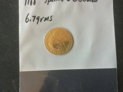 Moneda de oro española de 2 escudos de 1787 Foto 1 de 4