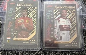 Topps Turbo Attax 2020 2 x Gold Charles Leclerc & Kimi Raikkonen - Picture 1 of 2