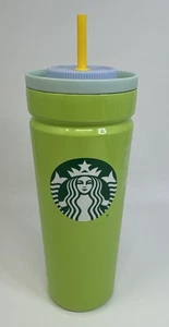 Starbucks 2025 verde lime blu torsione a tenuta stagna coperchio paglia tazza 24 oz - Foto 1 di 8