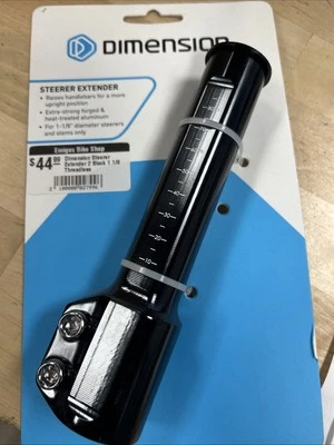 Dimension Steerer Extender 2 Black 1 1/8 Threadless.  Part #TD3418B-D - Image 1 of 4