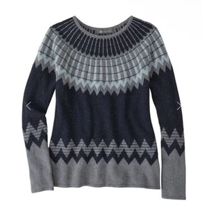 Title Nine Por Vida Ski Sweater Merino Wool Silk Nordic Pattern XS - Picture 1 of 8