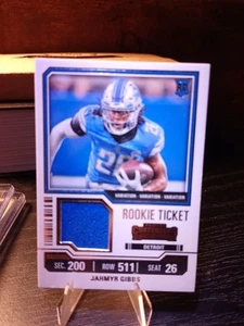 Jahmyr Gibbs RC 2023 Panini Contenders Rookie Ticket Patch Variation TS12 Lions - Picture 1 of 2