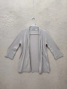 Michael Stars Women Top 0S Gray Modal Blend 3/4 Sleeve Open Front Casual Fit - Picture 1 of 17