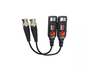 4k Passive Video Balun BNC Connector Coaxial Cable Adapter for CCTV Systems - Picture 1 of 9
