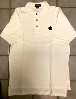 Apple Think Different Logo White Short Sleeve Polo Shirt - Medium - Image 1 of 2