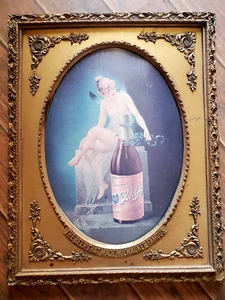 Schlitz Beer Sign Fairy Pixie Antique Gold Frame Milwaukee 28”x22.5”    BEER#110 - Picture 1 of 8