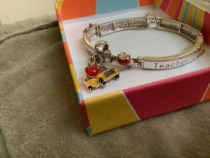 Teacher Inspire Stretch Charm Bracelet  - Picture 1 of 7