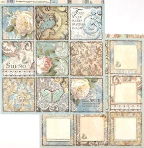 10 hojas, papel Stamperia doble cara 12x12 álbum de recortes - floral y mariposa - Imagen 1 de 1