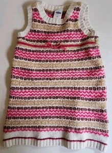 OLD NAVY Baby Pink Sweater VEST Striped BLOUSE Shirt Girls Sz 2T - Picture 1 of 3