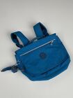 Vintage Kipling Backpack Bag Blue Drawstring Nylon Small Medium