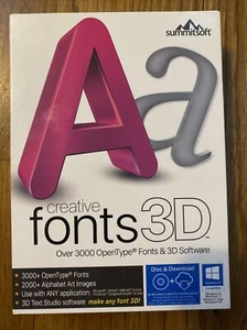 Creative Fonts 3D Summitsoft Alphabet Fonts Art Images Software - Picture 1 of 6