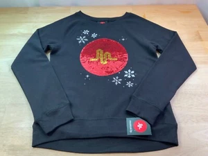 New Girl's Musical.ly Holiday Sweatshirt—Snowflakes & Reversible Sequin Logo* - Picture 1 of 5