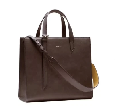 Tragetasche Schultertasche Businesstasche Tasche Damen Herren Leder Braun Groß - Bild 1 von 4