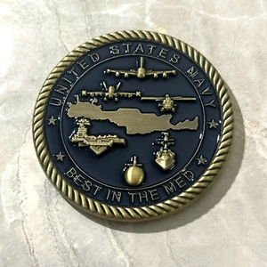 *Best In The Med* Moneda Oficial de la Marina de los Estados Unidos NSA Souda Bay Creta 2" - Imagen 1 de 2