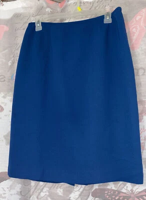 EVAN PICONE SUIT Pencil Lined Skirt SIZE 8P PETITE Blue Slit Back Zip - Image 1 of 4