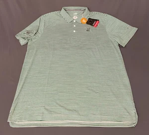 Puma Golf Shirt Polo Caddie Stripe XL Amazon Green OUTING LOGO NWT MSRP $65 - Picture 1 of 8
