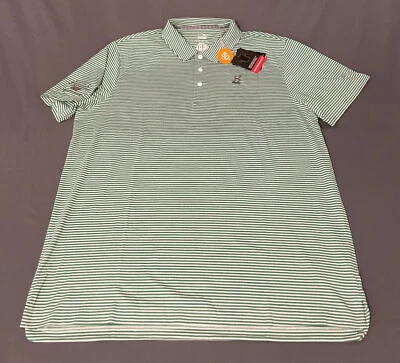 Camisa de Golf Puma Polo Caddie Rayas XL Verde Amazon LOGO DE SALIDA NUEVA CON ETIQUETAS PRECIO DE VENTA SUGERIDO POR EL FABRICANTE $65 Foto 1 de 4