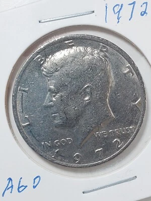 1972 Kennedy Half Dollar. Error  Ring Close To Edge Obverse - Image 1 of 2