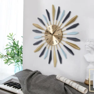 Colorful Metal Flower Shape Wall Clock Wall Art Decor for Living Bedroom Kitchen - Picture 1 of 19