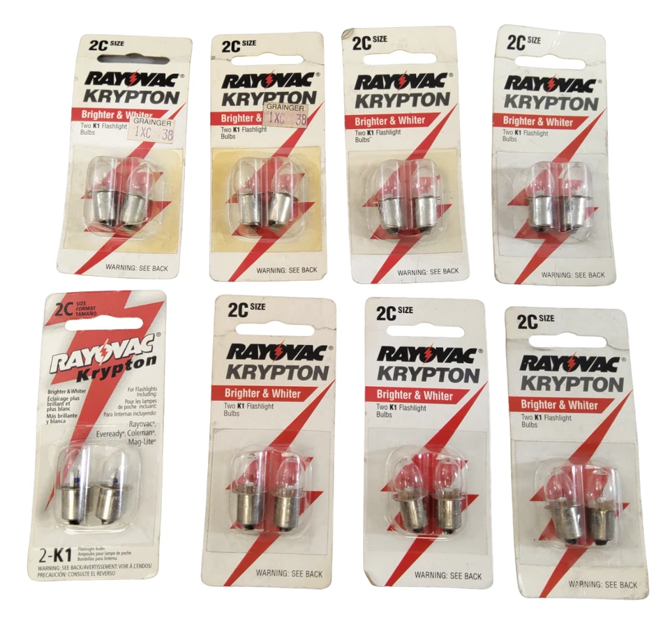 NEW Rayovac K1 / KPR101 Krypton Bulb Flange Base 2 Cell C    LOT OF 8 - Image 1 of 3