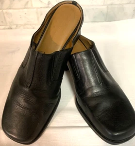 Woman's Naturalizers 8.5 Mules slip on Black Leather with block heel - Picture 1 of 11