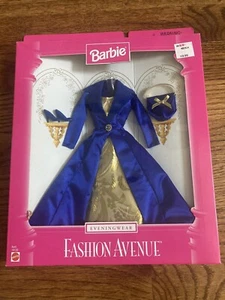 Barbie Fashion Avenue Evening Wear Beautiful Blue & Gold Dress - Picture 1 of 2
