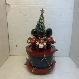 Caja de música giratoria vintage Price Products con árbol de Navidad y banda - Imagen 1 de 6