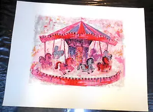 Lenore Beran ""Karussell"" sehr limitierte Auflage 24/50 Bleistift signiert (ab 1980er Jahren) - Bild 1 von 2