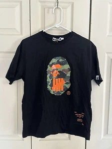 Authentic BAPE x Undefeated Sport Is War Ape Head T-shirt Black Men’s Sz Large - Picture 1 of 1
