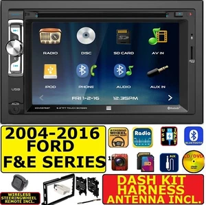 2004-2016 FORD F & E SERIES CD/DVD BLUETOOTH USB AUX SD CAR RADIO STEREO PKG - Picture 1 of 12