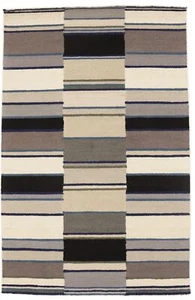 Hand-Tufted Multicolored Stripes Rug Modern Contemporary Wool Area Carpet 5x8 ft - Picture 1 of 11