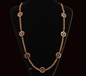 CHANEL Necklace Pendant choker Chain AUTH kenken Gold Small Coin Gp Vintage - Picture 1 of 7