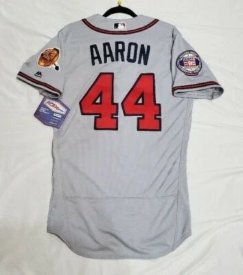 AUTÉNTICO MAJESTIC HANK AARON 54 2XL ATLANTA BRAVES BASE FLEXIBLE Jersey Foto 1 de 4
