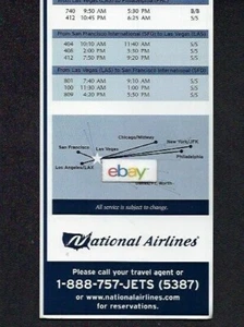 NATIONAL AIRLINES SYSTEM FAHRPLAN LAS VEGAS HUB 757 JETS 11.04.1999 - Bild 1 von 2