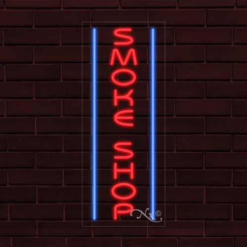 NEW "SMOKE SHOP" w/BORDER VERTICAL 30x12x1 INCH LED FLEX INDOOR SIGN 31623 - Image 1 of 1