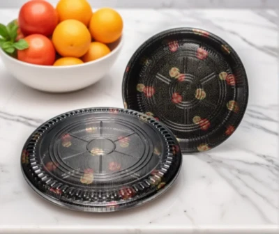 Round Sushi Tray 100 Count 64 oz For Party Or Restaurant Use, Fruit Or Condiment - Image 1 of 3