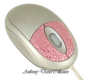 Pink Crystal Computer Mouse with genuine Swarovski Crystals  - Picture 1 of 2