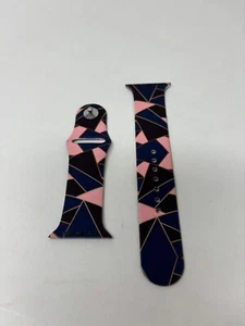 Compatible With Apple Watch Band - Pink, Brown, & Orange Geometric Print - Picture 1 of 2