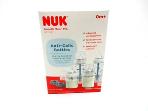 NUK Smooth Flow Pro Anti-Colic Baby Bottle & Pacifier Newborn 7 Piece Gift Set - Picture 1 of 6