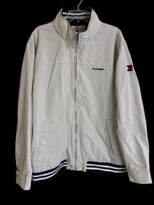 Tommy Hilfiger Full-Zip Mens Jacket Regatta White Size XXL No Hood - Picture 1 of 13