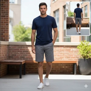 Flint and Tinder Mens Gray Chino Shorts Size 33 Cotton Spandex Flat Front - Picture 1 of 9