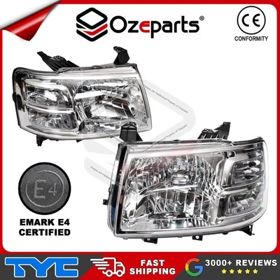TYC Pair LH+RH Head Light Lamp Chrome For Ford Ranger PJ Ute 2006~2009 - Image 1 of 4