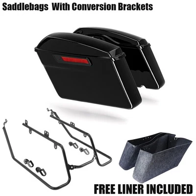 Alforjas rígidas alforjas con soportes de conversión para Harley Dyna Fat Bob 08-17 Foto 1 de 4