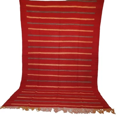 Vintage Handmade Moroccan  Flat Weave Kilim Rug Berber Area Azilal Tribal Wool - Image 1 of 4