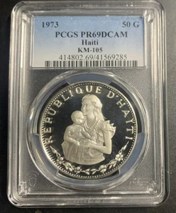 Haiti 1973 50 Gourdes / KM105 / PCGS PR69DCAM / Incredible Gem Silver Proof! - Picture 1 of 5