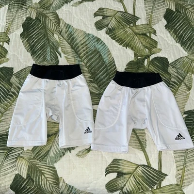 Lot 2 Youth Adidas Baseball Sliding Shorts Pants Compression Size XS Aeroready - Image 1 of 4